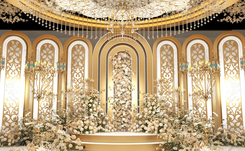 永善香槟色调婚礼堂效果展示